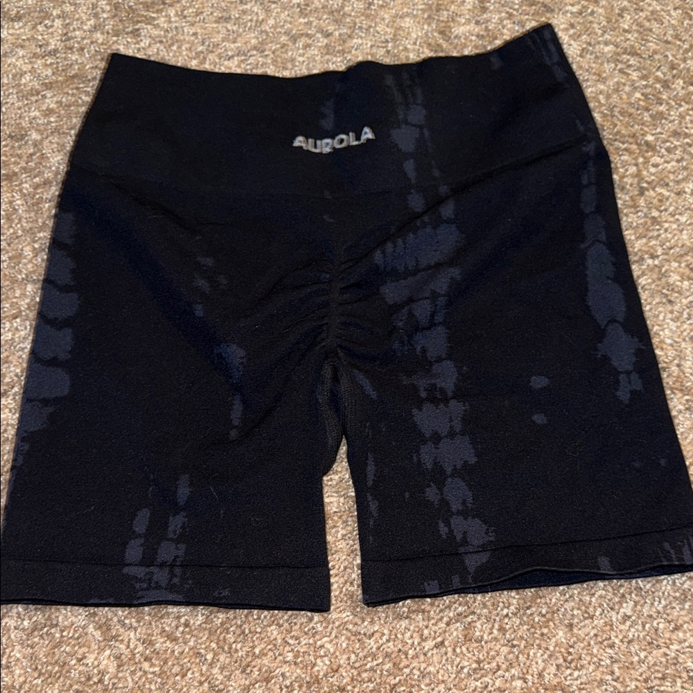 Aurora Black Tie-Dye Bike Shorts for Women